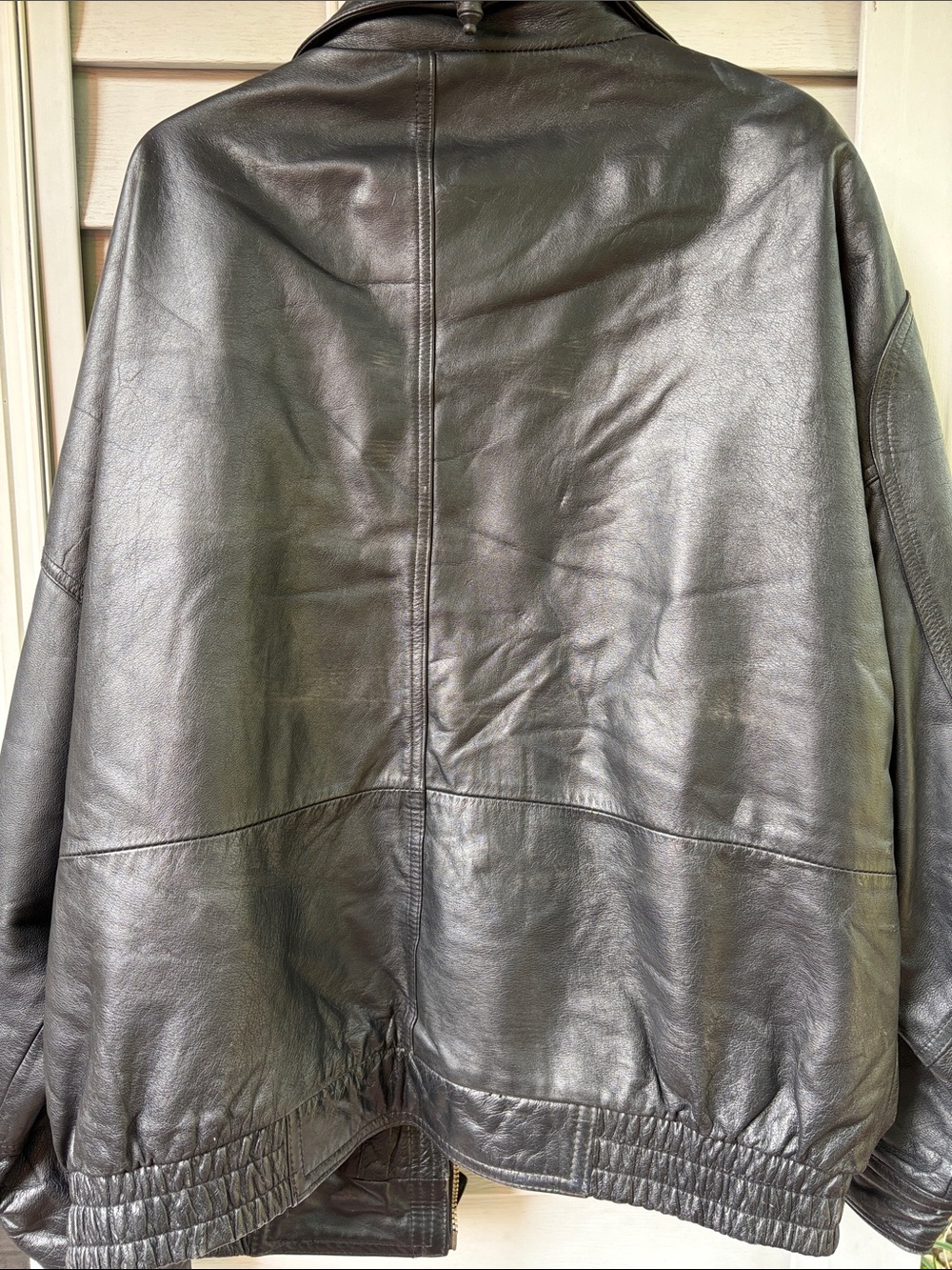 VINTAGE MEMBERS ONLY Black Leather Jacket Lined Size Mens XL Motorcycle Bomber - Picture 7 of 12